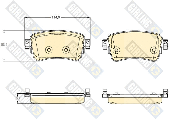 Kit de plaquettes de frein, frein à disque GIRLING 6121668