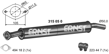 Silencieux avant ERNST 315050