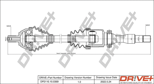 Arbre de transmission Dr!ve+ DP2110.10.0369
