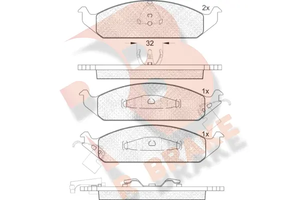 Kit de plaquettes de frein, frein à disque R BRAKE RB1339