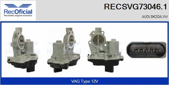 Vanne EGR RECOFICIAL RECSVG73046.1