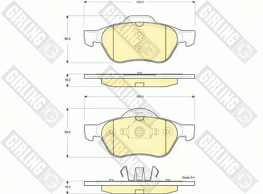 Kit de plaquettes de frein, frein à disque GIRLING 6115402