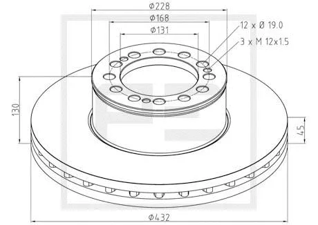 Disque de frein PE Automotive 036.121-00A