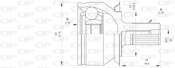 Jeu de joints, arbre de transmission OPEN PARTS CVJ5630.10