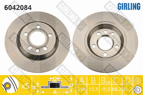 Disque de frein GIRLING 6042084