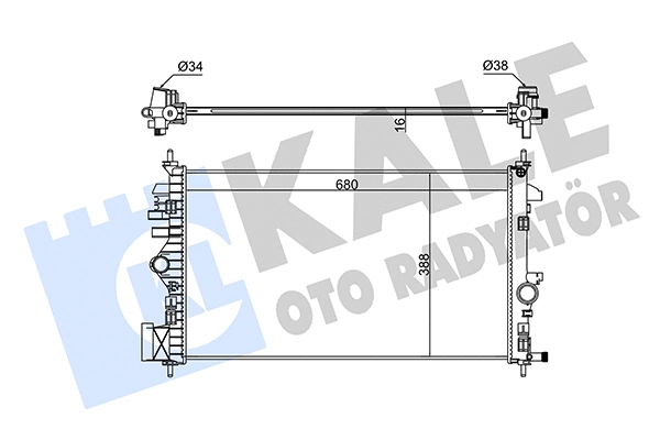 Radiateur, refroidissement du moteur KALE OTO RADYATÖR 346175