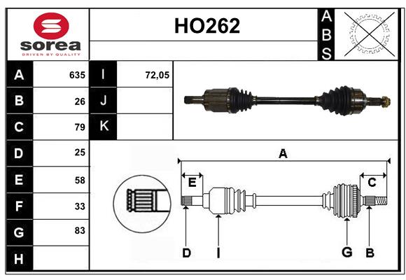 Arbre de transmission SERA HO262
