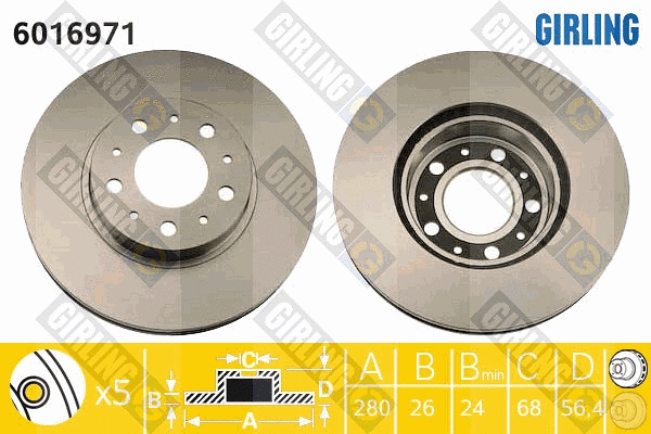 Disque de frein GIRLING 6016971