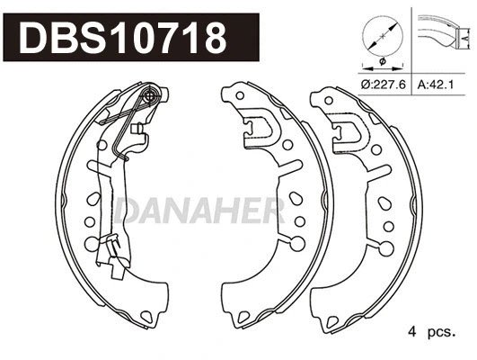 Jeu de mâchoires de frein DANAHER DBS10718