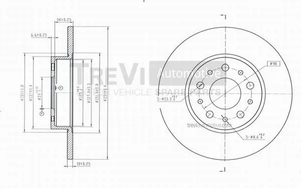Disque de frein TREVI AUTOMOTIVE BD1085
