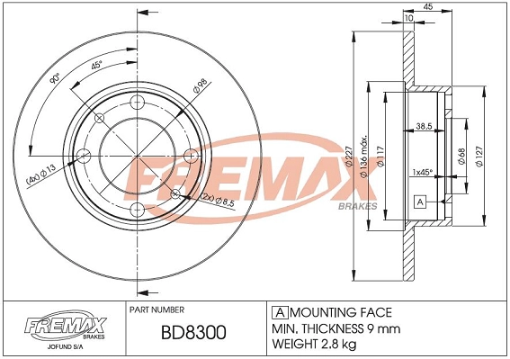 Disque de frein FREMAX BD-8300