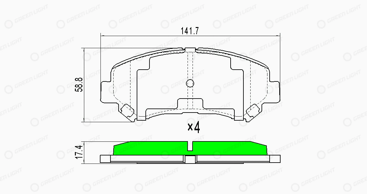 Kit de plaquettes de frein, frein à disque Automotive Adriado GLBP0092