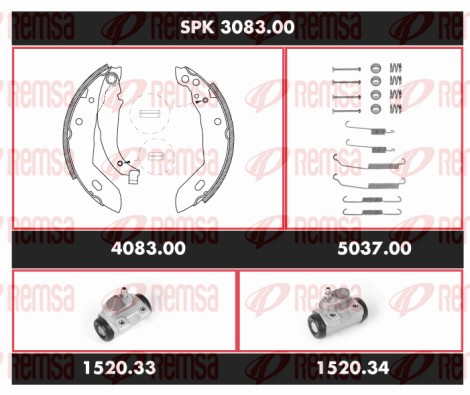 Kit de freins, freins à tambours REMSA SPK 3083.00