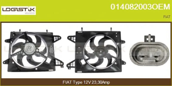Moteur électrique, ventilateur pour radiateurs LGK 014082003OEM