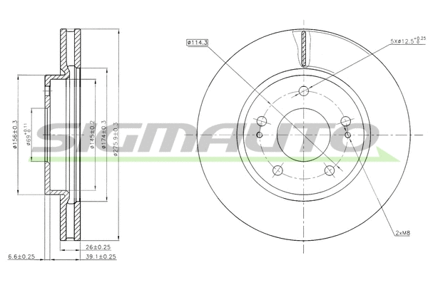 Disque de frein SIGMAUTO DBB599V