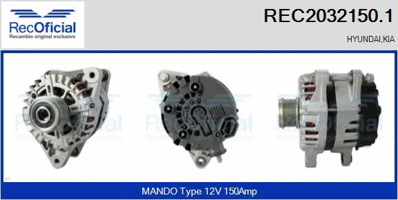 Alternateur RECOFICIAL REC2032150.1