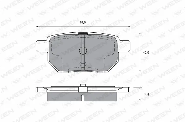Kit de plaquettes de frein, frein à disque WEEN 151-0007