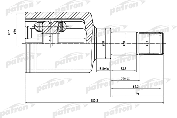 Jeu de joints, arbre de transmission PATRON PCV1486