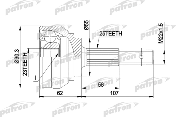 Jeu de joints, arbre de transmission PATRON PCV1248