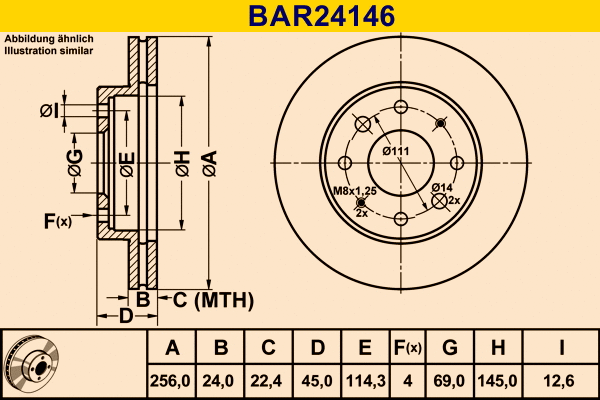 Disque de frein BARUM BAR24146