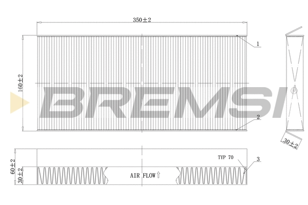 Filtre, air de l'habitacle BREMSI FC0480
