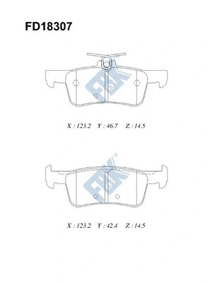 Kit de plaquettes de frein, frein à disque FBK FD18307