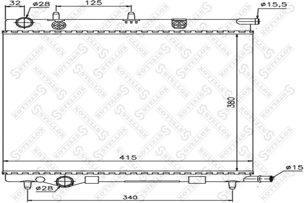 Radiateur, refroidissement du moteur STELLOX 10-25186-SX