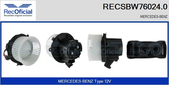 Pulseur d'air habitacle RECOFICIAL RECSBW76024.0