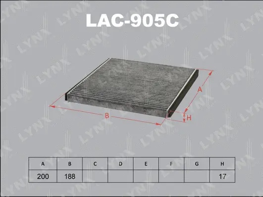 Filtre, air de l'habitacle LYNXAUTO LAC-905C