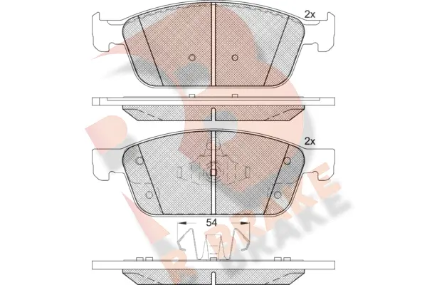Kit de plaquettes de frein, frein à disque R BRAKE RB2273