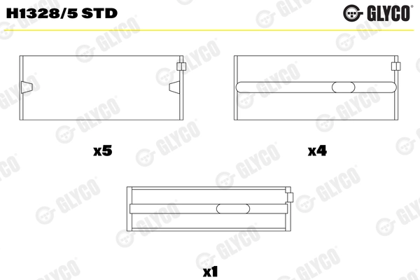 Coussinet de paliers de vilebrequin GLYCO H1328/5 STD