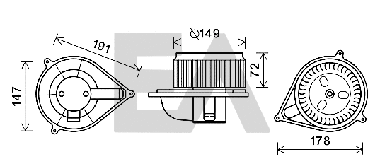 Moteur électrique, pulseur d'air habitacle EACLIMA 42A25005
