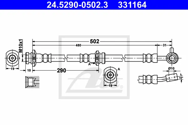 Flexible de frein ATE-APAC 24.5290-0502.3