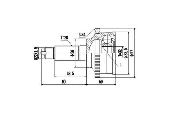 Jeu de joints, arbre de transmission DYNAMATRIX DCV834117
