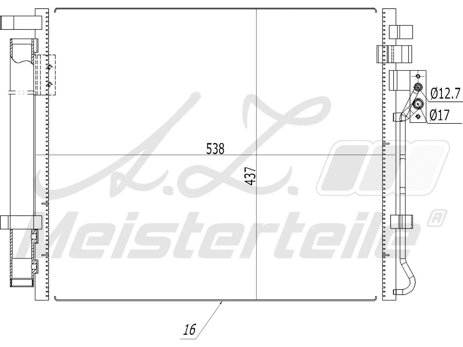 Condenseur, climatisation A.Z. Meisterteile AZMT-45-030-1543