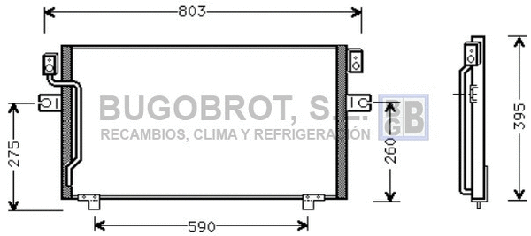 Condenseur, climatisation BUGOBROT 62-DN5160