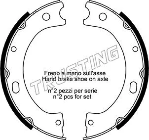 Jeu de mâchoires de frein, frein de stationnement TRUSTING 067.191