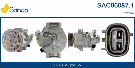 Compresseur, climatisation SANDO SAC86087.1