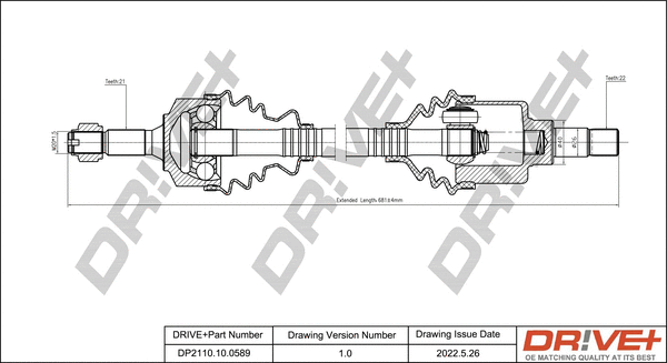 Arbre de transmission Dr!ve+ DP2110.10.0589
