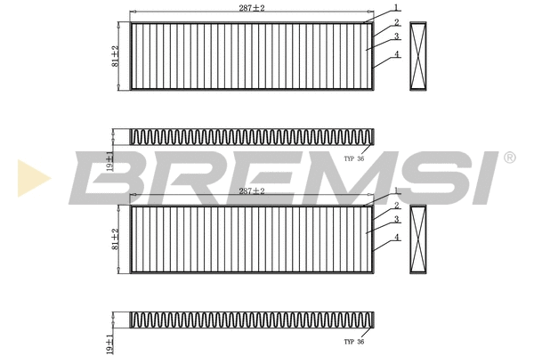 Filtre, air de l'habitacle BREMSI FC0946C