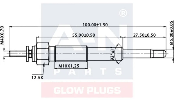 Bougie de préchauffage A-N PARTS A-N095012