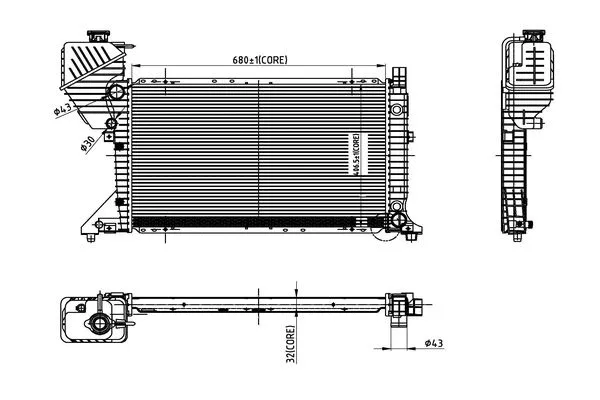 Radiateur, refroidissement du moteur ORDONEZ 2066039