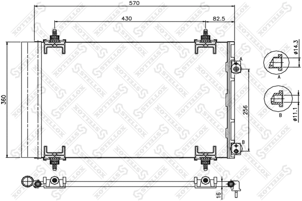 Condenseur, climatisation STELLOX 10-45222-SX