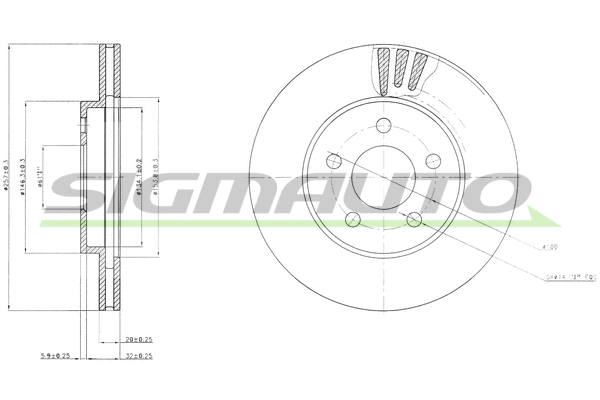 Disque de frein SIGMAUTO DBB376V