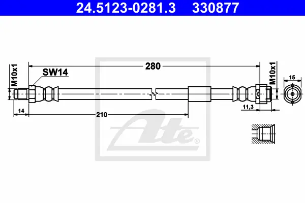 Flexible de frein ATE-APAC 24.5123-0281.3