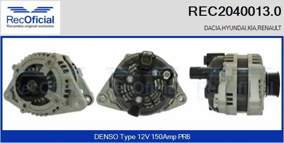 Alternateur RECOFICIAL REC2040013.0