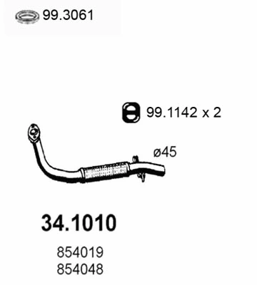 Tuyau d'échappement ASSO 34.1010