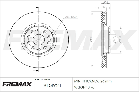 Disque de frein FREMAX BD-4921