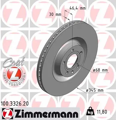 Disque de frein ZIMMERMANN 100.3326.20