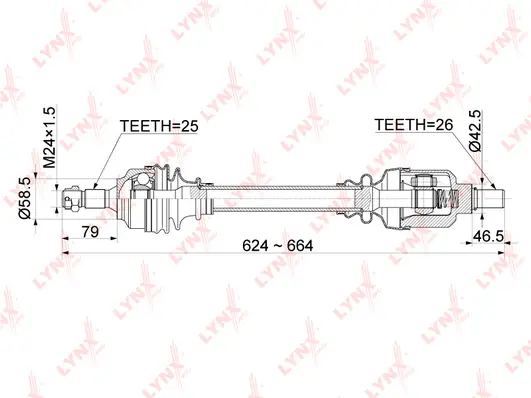 Arbre de transmission LYNXAUTO CD-1041